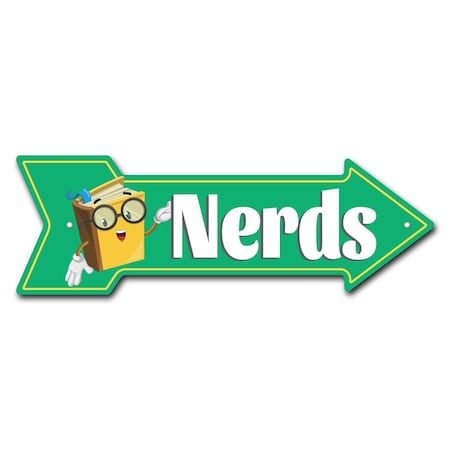 Nerds Arrow Sign Funny Home Decor 36in Wide